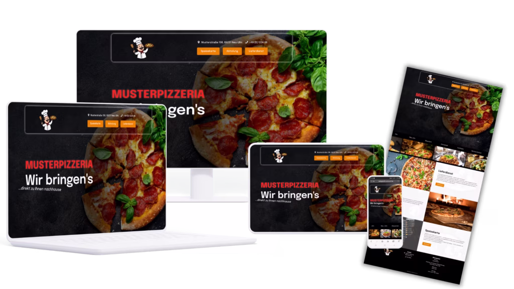 Bestell-Webseiten für Pizzerien & andere Lieferdienste
